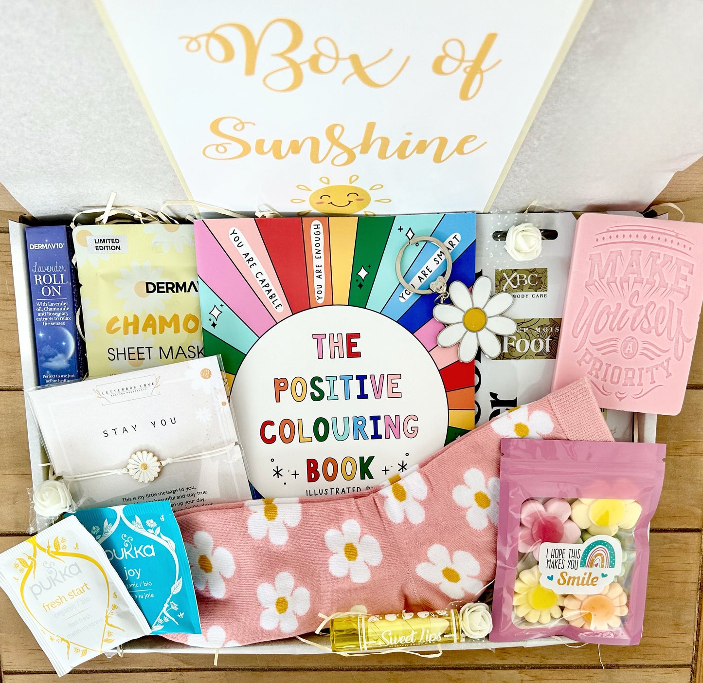 Positive colouring book Gift Box , mindfulness Gift , mental health , colouring, relax, positive, quotes