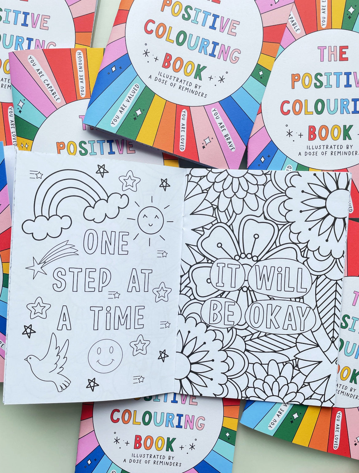 Positive colouring book Gift Box , mindfulness Gift , mental health , colouring, relax, positive, quotes