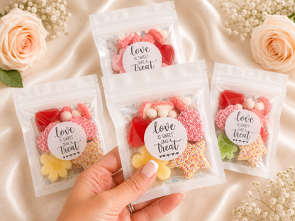 Pre Filled Sweet Wedding Favours, Personalised Wedding Favors, Sweet Bags for Wedding, Love Is Sweet Gifts for Guests, wedding favour gifts