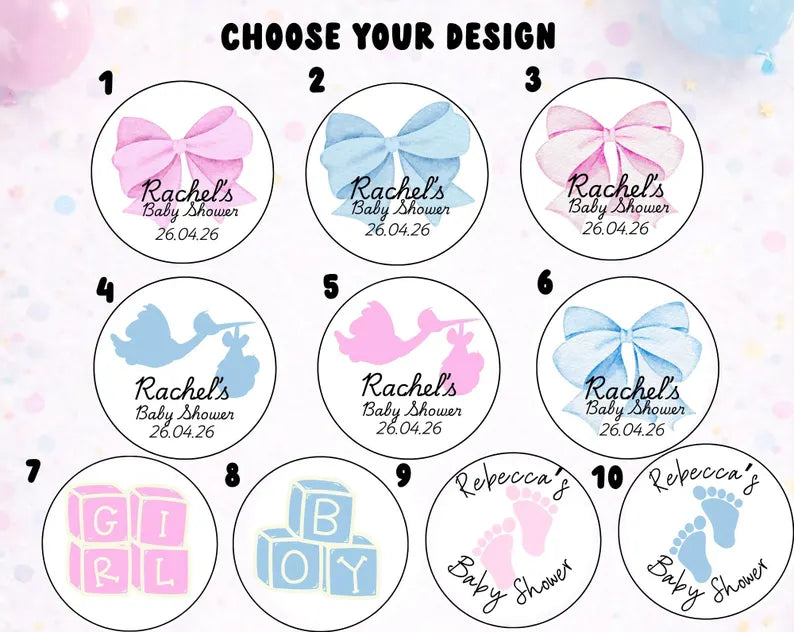 Personalised Baby Shower Favour - Custom Sweet Pouches Favour Bags - Favor Party Bag Filler Gift - Baby Boy Baby Girl Party Bag Fillers