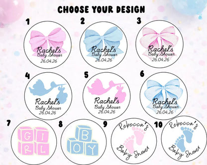 Personalised Baby Shower Favour - Custom Sweet Pouches Favour Bags - Favor Party Bag Filler Gift - Baby Boy Baby Girl Party Bag Fillers