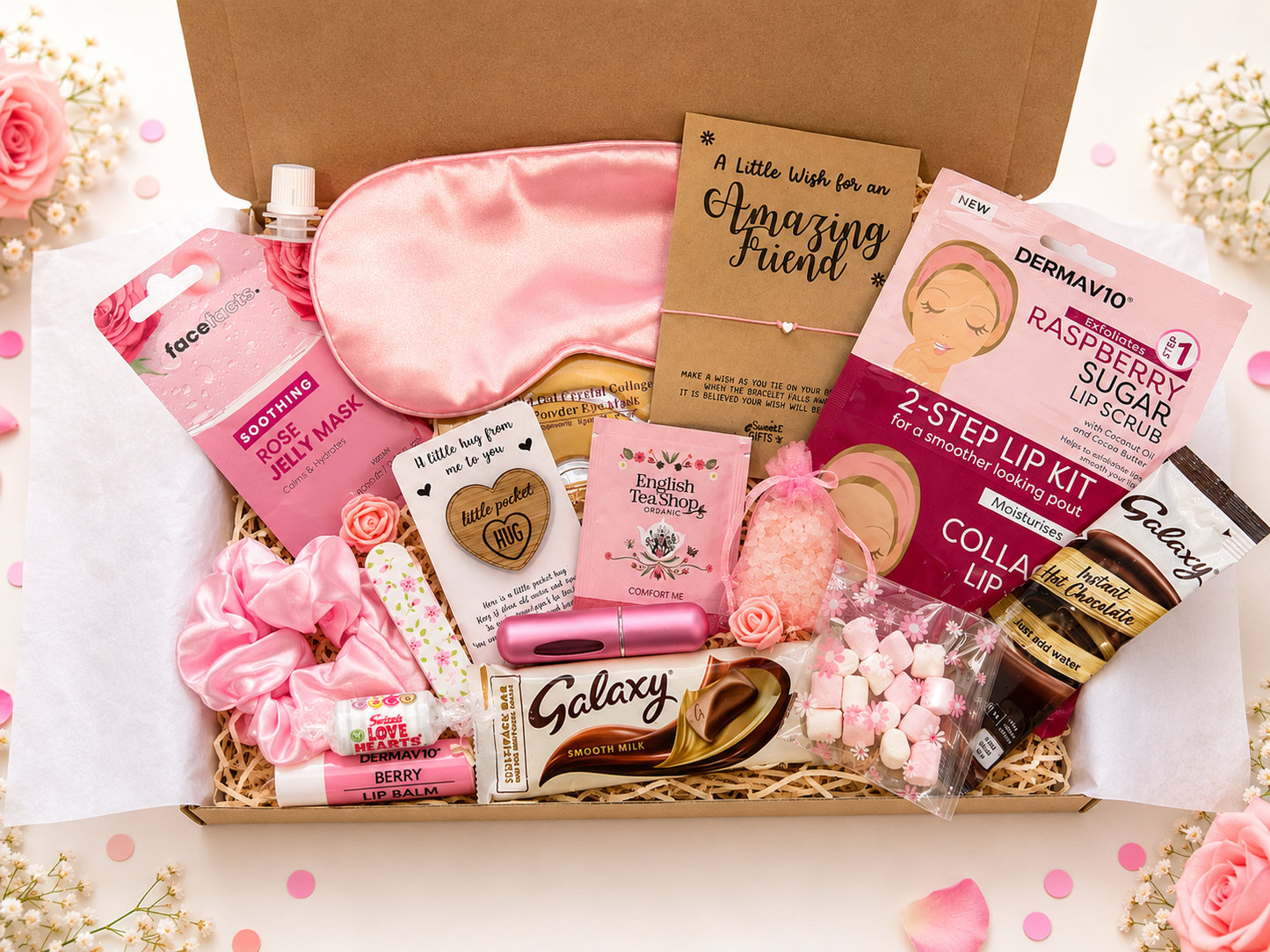Pamper Hamper For Her, Birthday Gift Box, Personalised Letterbox Present, Mum, Teenage Gift, Self Care Gift