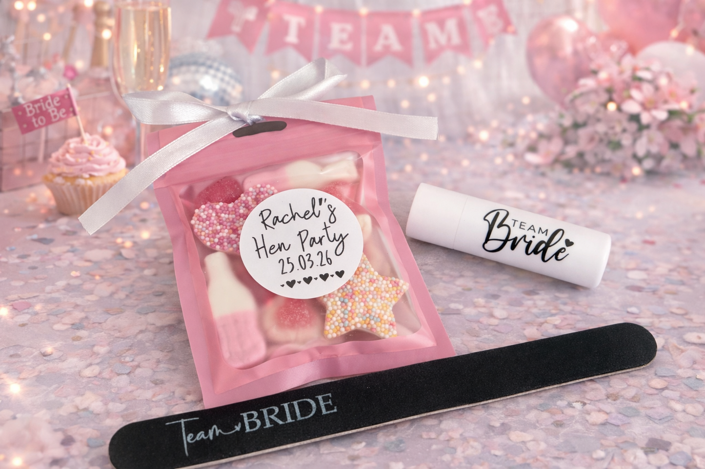 Personalised Hen party Sweets Candy Pouches Hen do Party Favours Treat bags Hen party bag favours , Hen party fillers chocolate party buffet