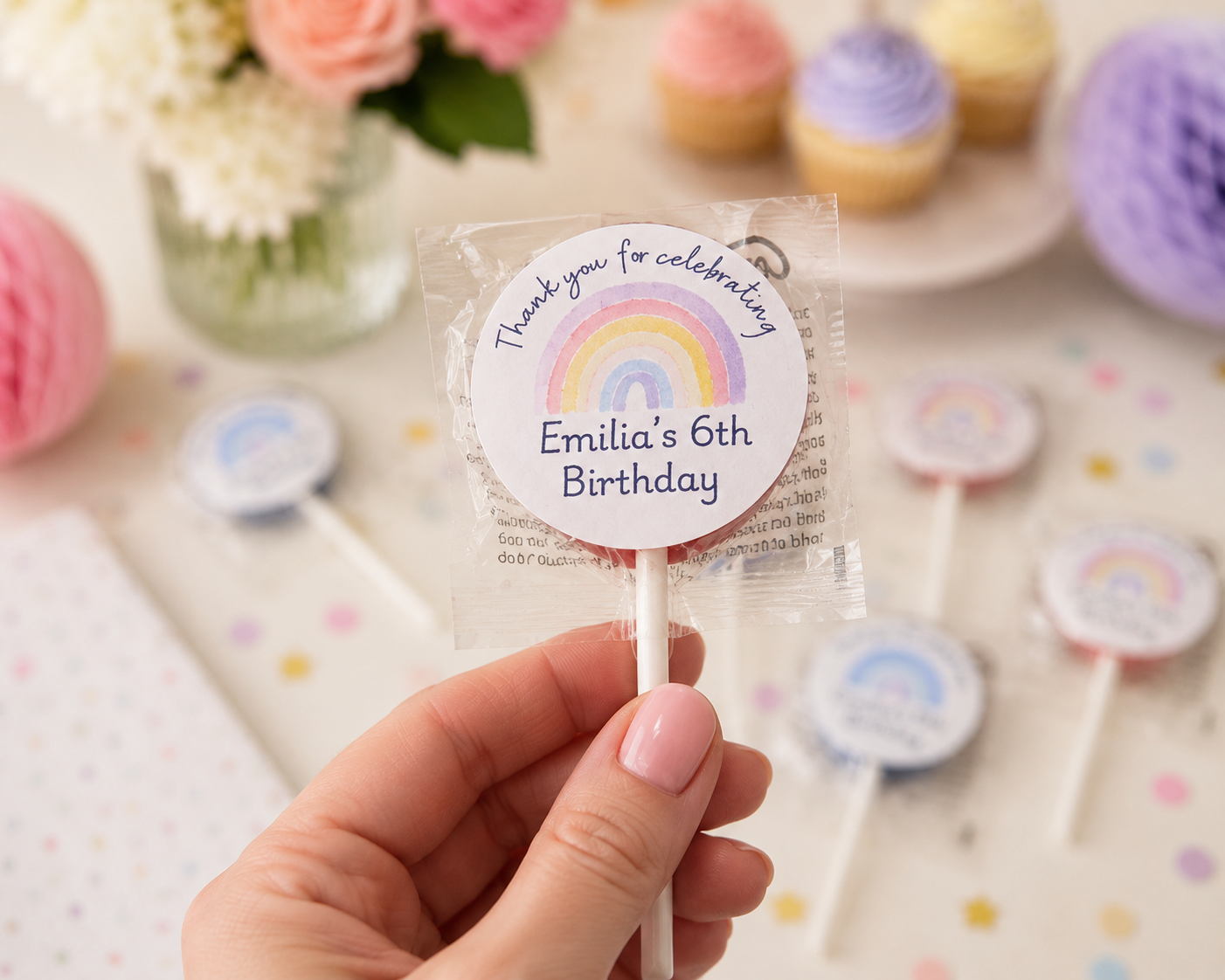 Personalised Kids Party Sweet Lollipops, Childrens Birthday Party, Kids Party Bag Fillers,  Party Favours Custom Sweet Lollies , Party Gift