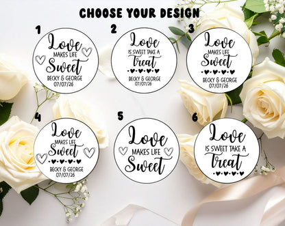 Pre Filled Sweet Wedding Favours, Personalised Wedding Favors, Sweet Bags for Wedding, Love Is Sweet Gifts for Guests, wedding favour gifts